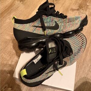 Nike VaporMax Flyknit with Black and Multicolor Accents - Men’s Size 11